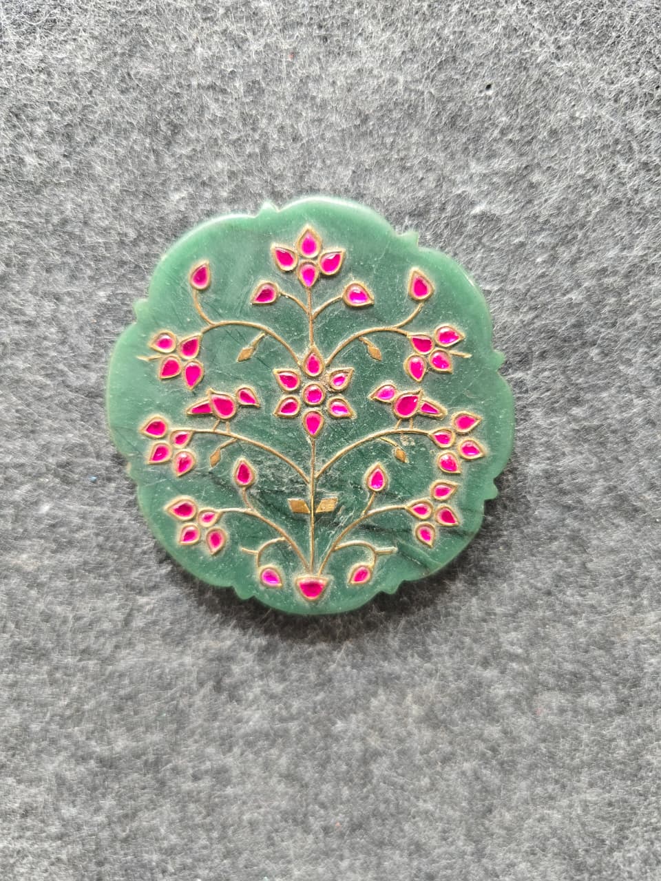 Rare Mughal islamic green jade stone pendant